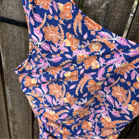 J Crew Ruched One Shoulder One Piece Floral Block Print Swimsuit NWT Sz 0 - Picture 8 of 16